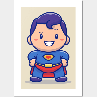 Cute Super Hero Kid Posters and Art